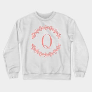 Pink Monogram Letter Q Crewneck Sweatshirt